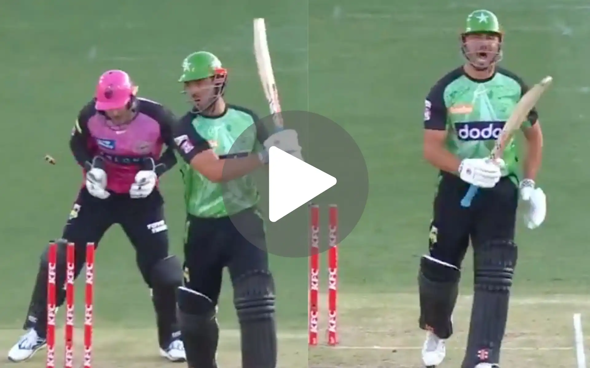 [Watch] Marcus Stoinis Abuses Himself As Todd Murphy Shatters His Stump In BBL 14